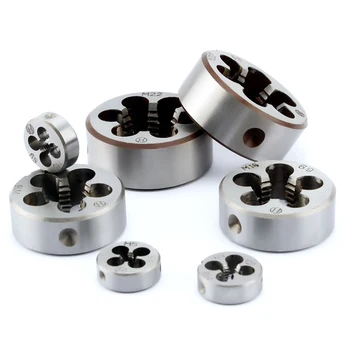 Alloy Steel 1pcs Hard Round Die Tap Threading Metric Mini Dies Set Right Hand Die M3 M4 M5 M6 M8 M10 M12 M14 M16 M18 M20 M27 M30 1