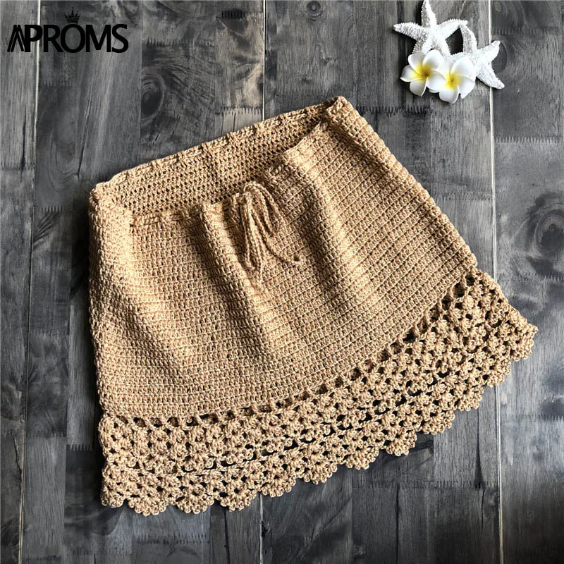 Elegant Handmade Cotton Crochet Mini Skirts Women Summer High Waist Bow Tie Skirt Ladies Beach Bikini Bottoms Saias 2019 New Elegant Handmade Cotton Crochet Mini Skirts Women Summer High Waist Bow Tie Skirt Ladies Beach Bikini Bottoms Saias 2019 New