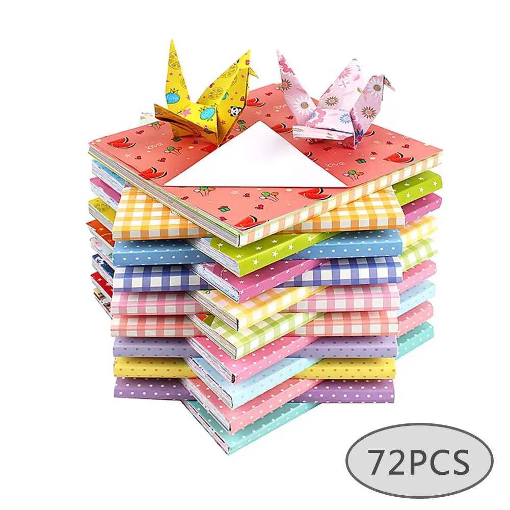 284 29 De Descuento72 Hojas Cuadradas 12 Tipos De Decoración De Origami Papel Artesanal Diy Origami Hecho A Mano Patrón De Impresión De 1 Cara