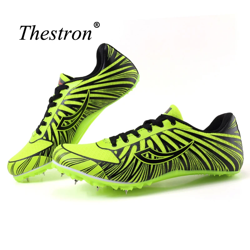 2018 Summer Track and Field Shoes for Men Women Breathable Spike Running Shoe Greeen Orange Track Shoes Spikes Sneakers Men