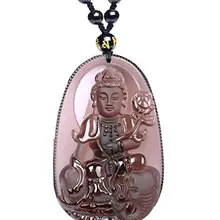Koraba ювелирные изделия натуральный вид льда обсидиан статуя бодхисаттвы Кван-Инь статуя Гуань Инь ожерелье кулон