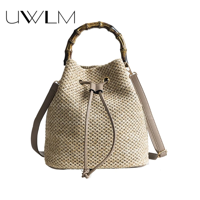 Summer Women Braided Bags Small 2018 Buckets Bag Crochet Handmade Summer Women Braided Bags Small 2018 Buckets Bag Crochet Handmade Straw Shoulder Handbags String Beach