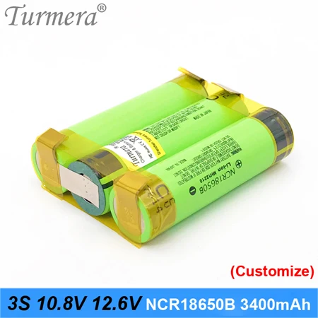 18650 батарея 3400mah ncr18650b 12,6 v 16,8 v 21v батарея для отвертки батареи сварные полоски для пайки Настройка батареи NOV10 - Цвет: 3S 12.6V NCR18650B