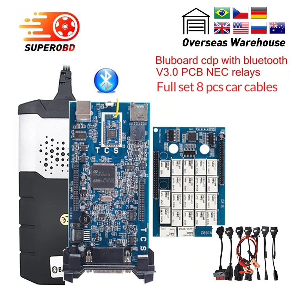 

CDP TCS CDP pro Bluetooth 2016.R1/2015.R3 keygen V3.0 NEC 9241A chip obd2 scanner car truck diagnostic tool as multidiag pro
