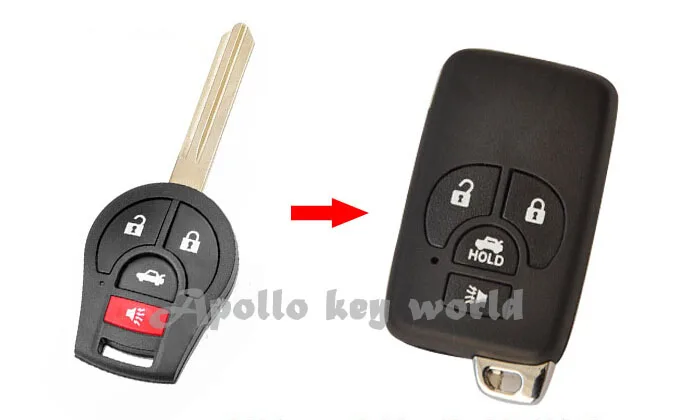 

3+1 Buttons Replacement Modified Flip Folding Remote Key Shell Case For Nissan Sunny March Tiida Sylphy Fob Key Cover