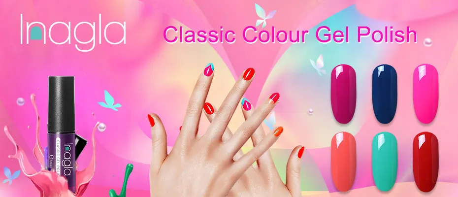 Inagla, 5 мл, классический цветной гель, белый лак для ногтей, дизайн ногтей, маникюр, 60 цветов, отмачиваемый эмалированный Гель-лак, СВЕТОДИОДНЫЙ УФ-Гель-лак