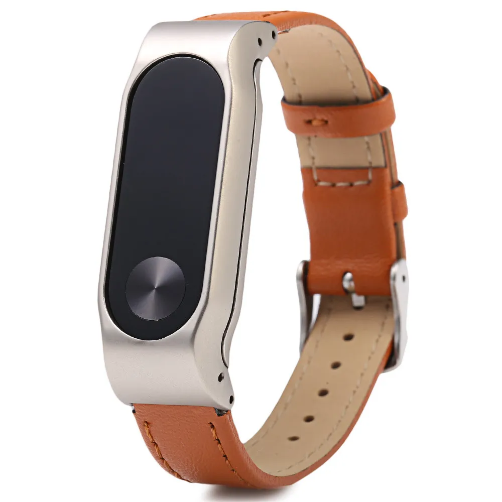 

2017 New Fashion Leather Smart Wrist Watch Strap for Xiaomi Miband 2 WristBand Bracelet Replacement Smart Watches Sport Fitness