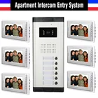 Best Price as low as $303.99 Apartment Intercom System 7 Inch Monitor 6 Units Apartment Video Door Phone Intercom System Color Wired Home Intercom System