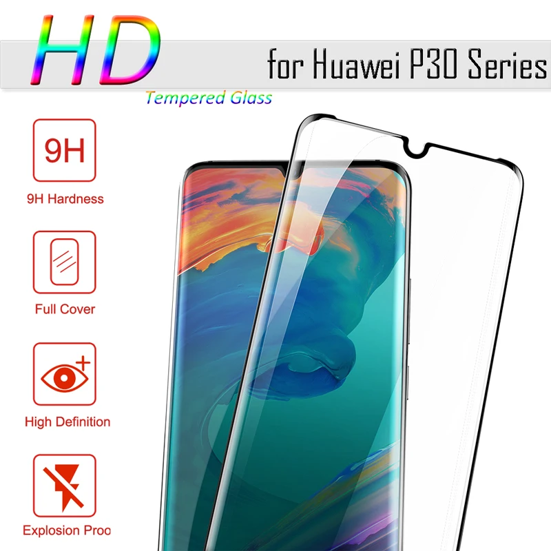 Полное покрытие, закаленное стекло для huawei P30 Lite, защита экрана, 3D пленка для huawei P 30 P30 Pro, ультратонкое Защитное стекло для телефона