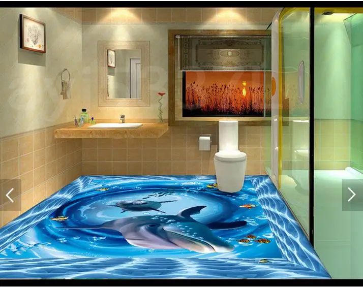 

3D wallpaper custom 3d floor painting wallpaper 3d underwater world swimming pool bathroom floor 3d sitting room photo wallpaper