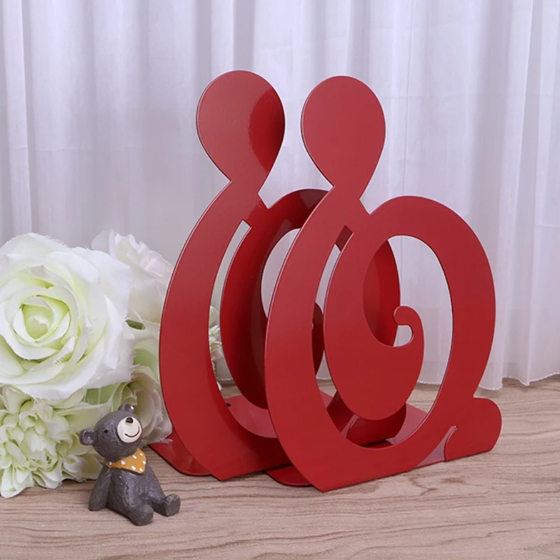 Musical Note Metal Bookends Iron Support Holder Desk Stands For Books