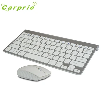 

CARPRIE High Quality Ultra thin Slim White 2.4G Cordless Wireless Keyboard and Optical Mouse Kit 20J Drop Shipping