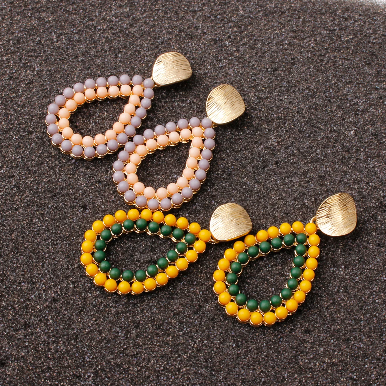 

Spring Colors New Water Drop Earrings for Women Faceted Beads Handmade Crystal Earring Big Earrings Long Earrings vintage