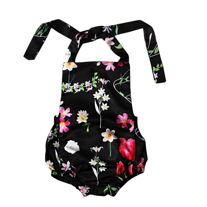 

Infant Baby Girls Romper Floral Sleeveless Belt Jumpsuit Playsuit One-Piece Outfit Summer Newborn Baby Girls Clothes