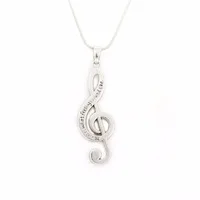 Lemegeton Silver Color Treble Clef Necklace Music symbol G Clef Necklace Snake chain Music Note Pendant Necklaces for Girls