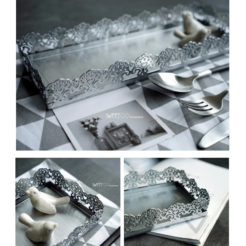  SWEETGO Strip tray in silver for cupcake metal iron wedding cake tools dessert decorators candy bar