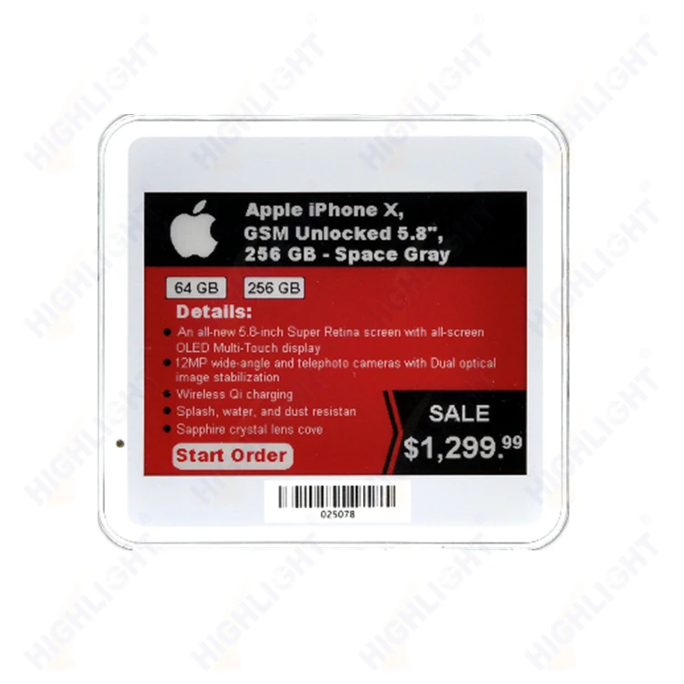 

Highlight HL420 E-paper 4.2 Inch Electronic Shelf Label ESL Display Price Tag