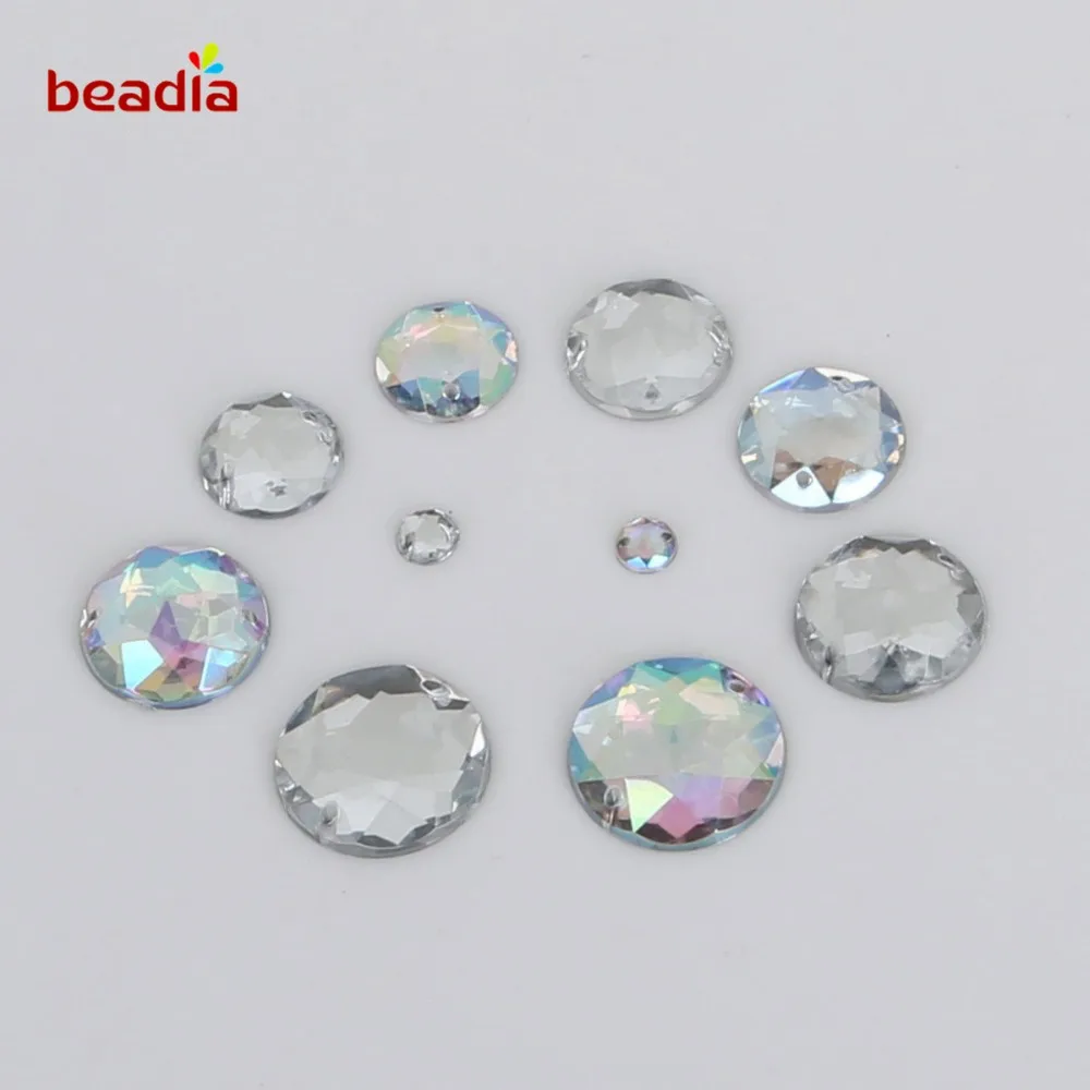 

Round Rinestones 6-20mm Crystal Stone Sew On Rhinestone 2 Holes Sliver Flatback Acrylic Jewelry For Bags&Dress Clothes&Shoes
