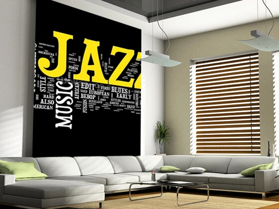 

Custom 3 d wall murals wallpaper, Jazz Music used in the KTV bar sitting room background wall PVC papel de parede