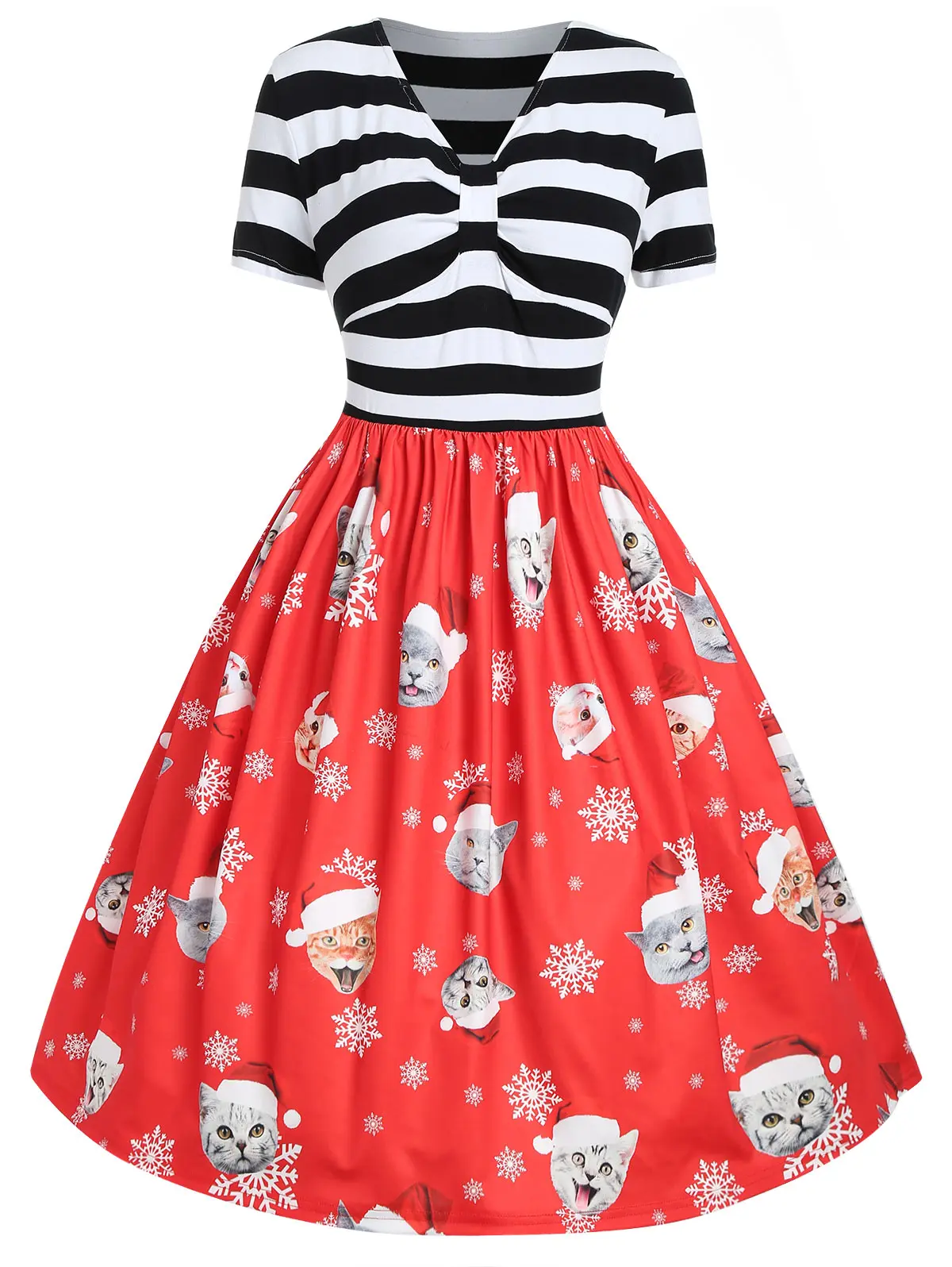 christmas cat dress womens