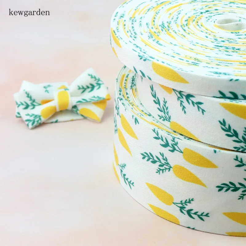 

Kewgarden 2" 1" 3/8" Carrot Floral Pattern Fabric Layering Cloth Ribbons DIY Bowknot Satin Ribbon Handmade Tape 6 Meters