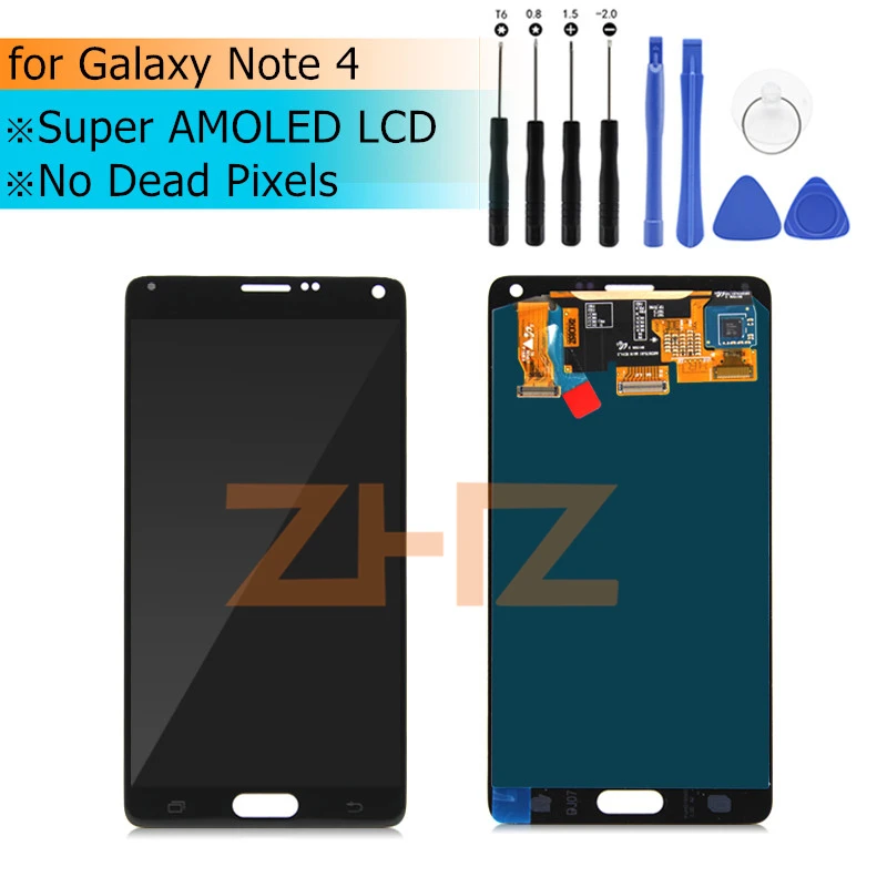 

Amoled For Samsung Galaxy Note 4 LCD Display Touch Screen Digitizer N910 N910A N910F N910H Assembly Replacement Repair Parts