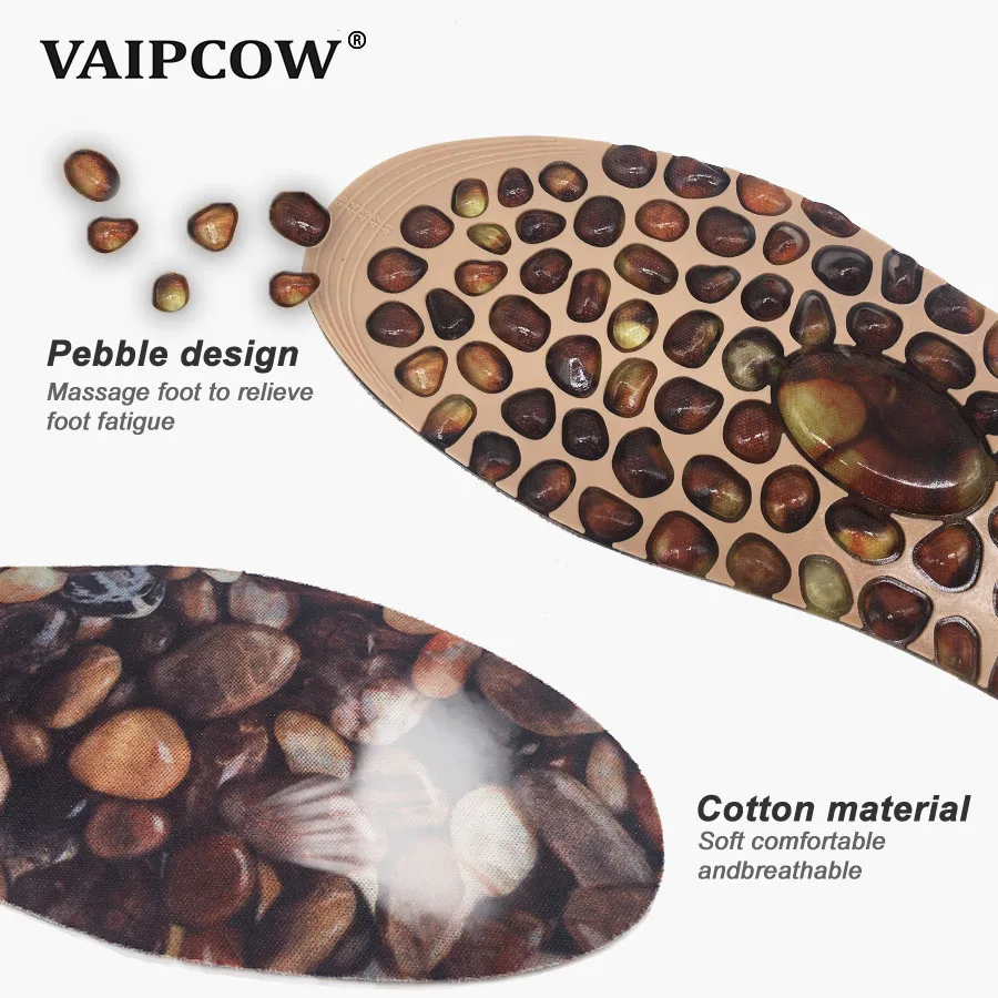 VAIPCOW Unisex Foot Massage Insole Soft Rubber Cobblestone Therapy Acupressure Pad For Shoes Heated Feet Massager Insoles