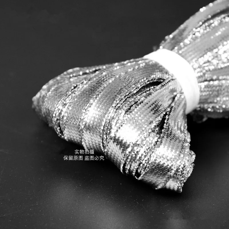 

Hot 100m/pack 10mm silver Metallic String Cords Ribbon Weaving Rope Gift Box Cords Craft DIY Cords WD008-sliver