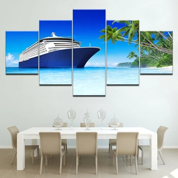 

Modular framed 5 Panels Luxury Cruise Ship Seaview Picture Print Painting Canvas Wall Art for Wall Decor Home Decoration Artwork