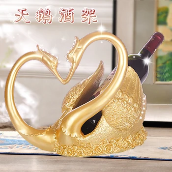 

European wine rack cabinet decor decoration Swan living room TV cabinet modern furnishings Home Furnishing entrance