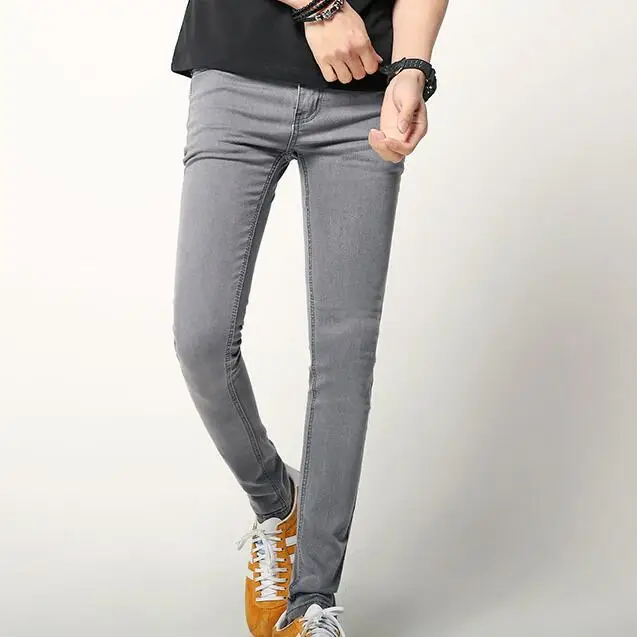 Popular Grey Skinny Jeans Men-Buy Cheap Grey Skinny Jeans Men Lots Men Grey Skinny Jeans Slim Denim Pants New 2017 Korean Fashion Mens Elastic Grey Jeans Free - Popular Grey Skinny Jeans Men-Buy Cheap Grey Skinny Jeans Men Lots