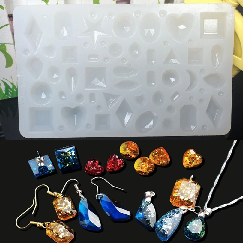 Domed Cabochon Pendant Silicone Resin Jewelry Making Mould Mold Heart Shape