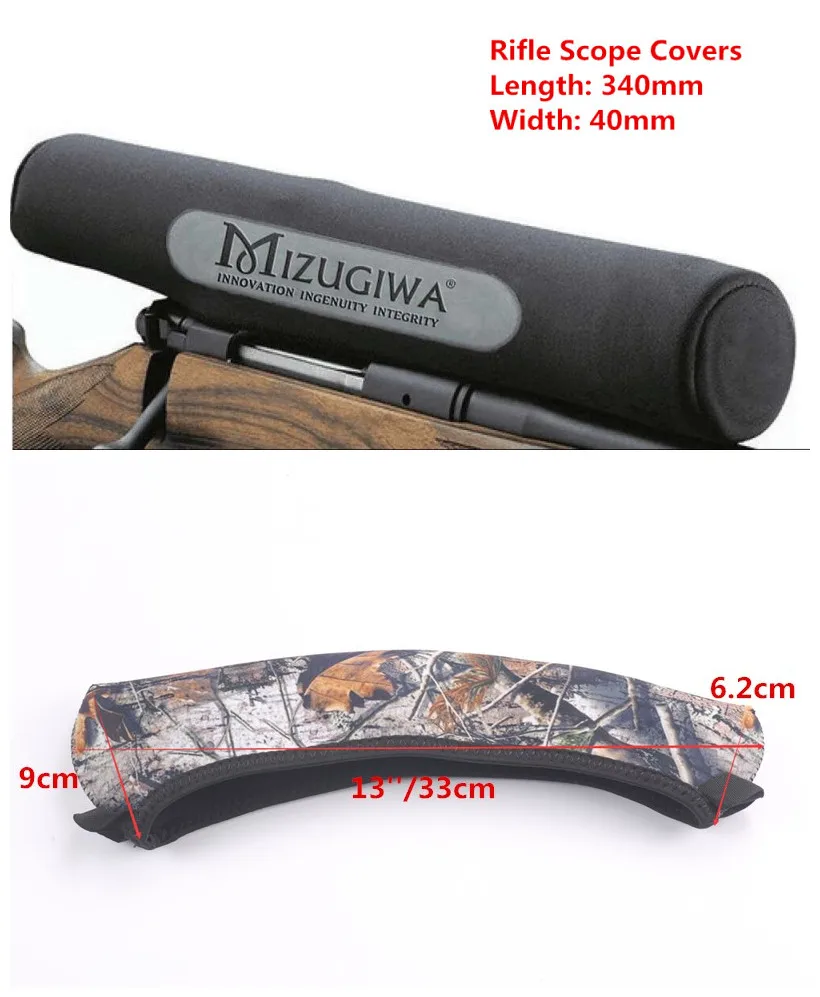 Scope Cover Large 13" Reversible Camo Black+ Rifle Scope Covers Gun
