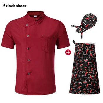 

High Quality Short Sleeve chef Jacket Food Service kitchen Work clothes Restaurant hotel uniform chef coat summer Unisex shirts