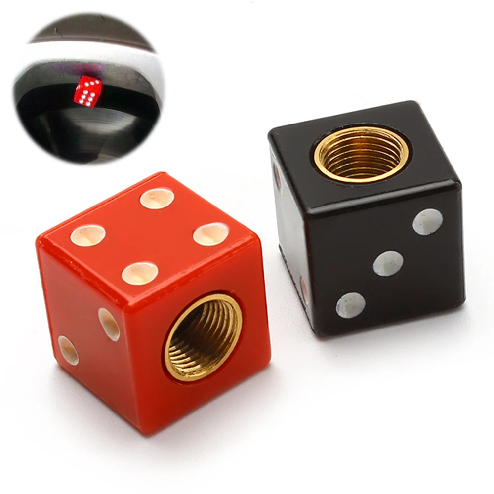

4pcs Dice Anti-dust Caps For Car Wheel Rims Tyre Air Valve Stem Caps Dust Cover Car BIcycle Motorcycle Tire Caps Car Accessories