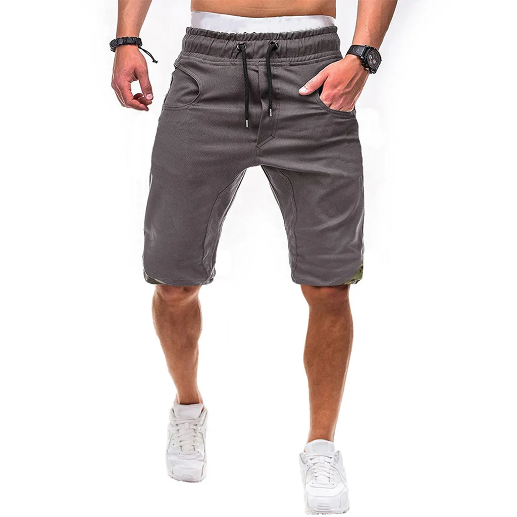 Feitong Мужская Спортивная камуфляжная повязка повседневные свободные спортивные штаны шорты на шнурке брюки