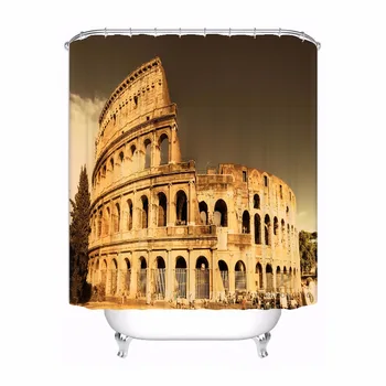 

Custom Roman Forum Fabric Bath Curtain Bathroom Mildewproof Waterproof Polyester Shower Curtain#180417-02-120