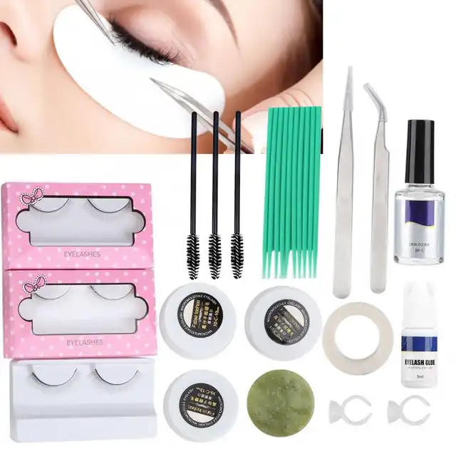Profesional Ekstensi Bulu Mata Palsu Praktek Kit Makeup Grafting Bulu Mata Alat Kit Untuk Pemula Makeup Alat Kit
