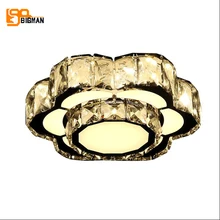 

modern 2 layers LED ceiling light cristal lampara techo chrome bedroom lamp reading corridor crystal light 16w