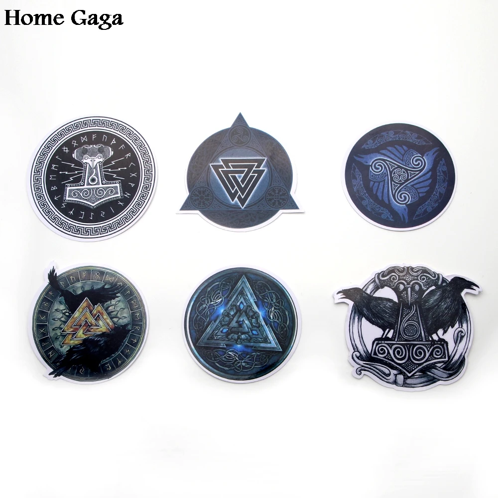 Homegaga 14 قطعة/المجموعة الفايكنج ملصقات لأجهزة الكمبيوتر المحمول لوح التزلج المنزل الديكور سيارة التصميم شارات الفينيل خربش بارد DIY يعمل D0879