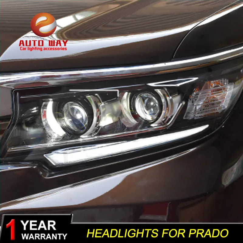 Car Styling Head Lamp case for Toyota PRADO 2018 PRADO Headlights LED