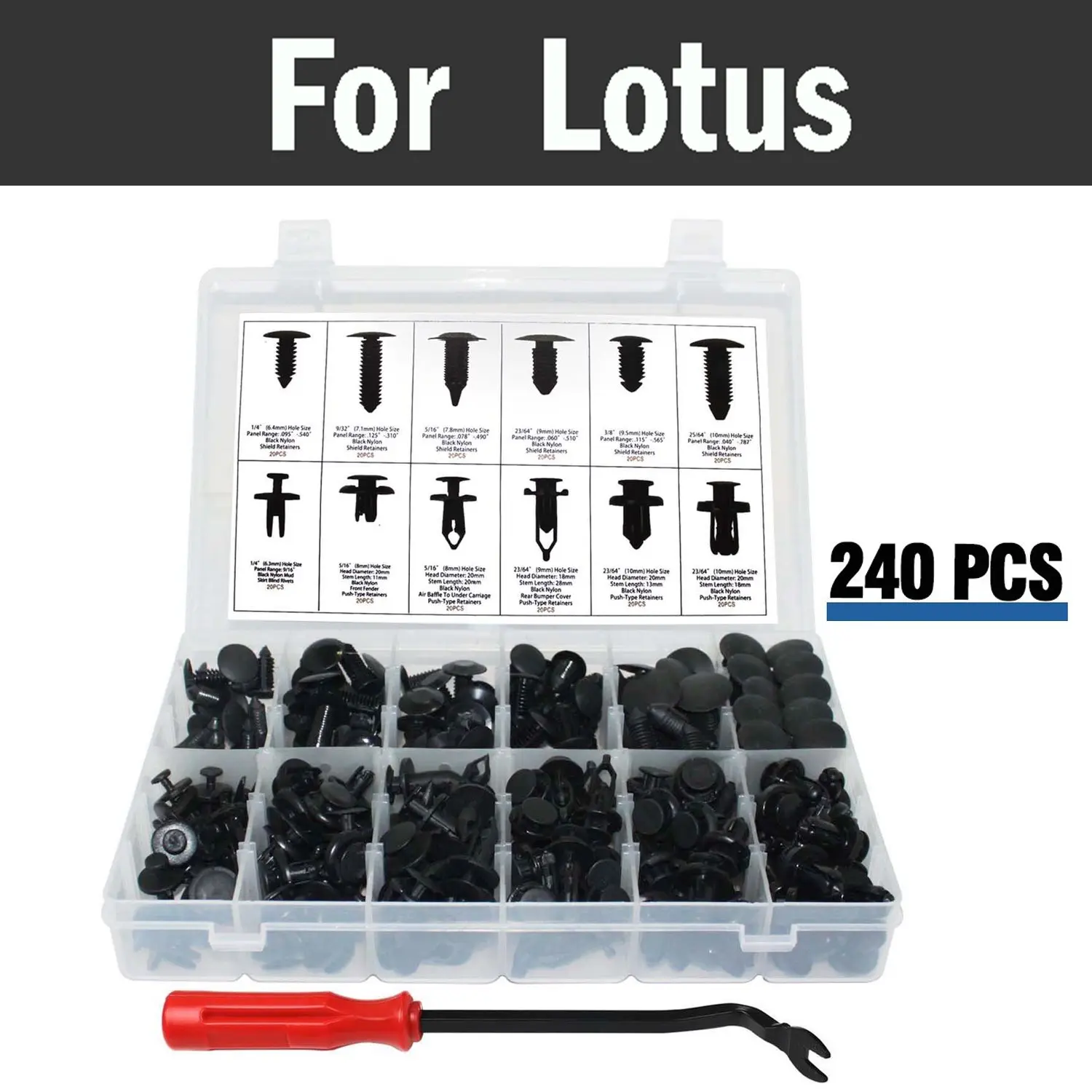 

240pcs Car Car Vent Clips Great Assortment Of Push Type Retainers Rivets For Lotus Elise Europa S Evora Exige Set Styling