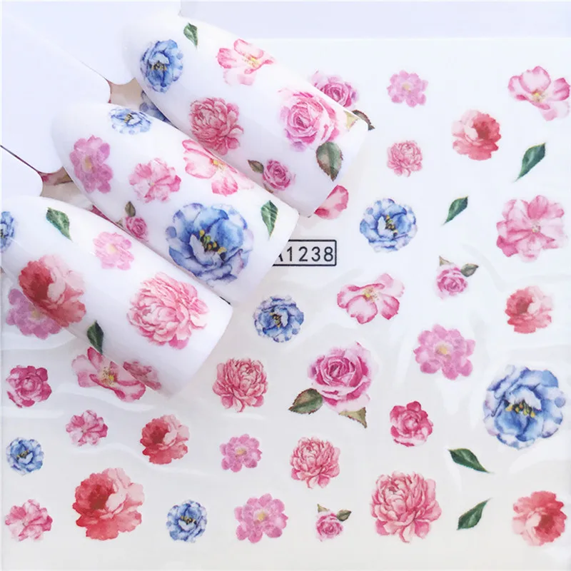 Модные DIY 18 Стиль 1 лист милый мультфильм ногтей переноса воды Наклейки надписи