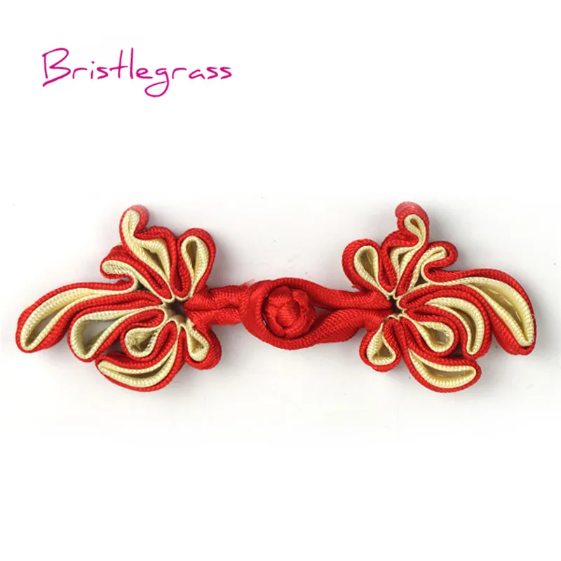 BRISTLEGRASS 5 пара ручной красный цветок китайский узел кнопка лягушка закрытие ленты застежка Cheongsam костюм DIY Швейные Craft