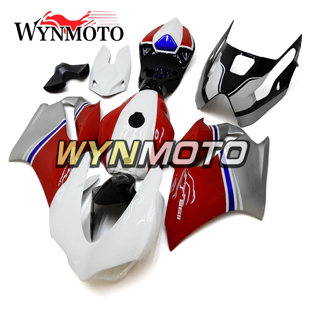 Выполните стекловолокна Гонки Обтекатели для Ducati 1199 899 год 2012 2013 ABS для мотоциклов Полный комплект обтекателя красный, белый Средства ухода за кожей кадров