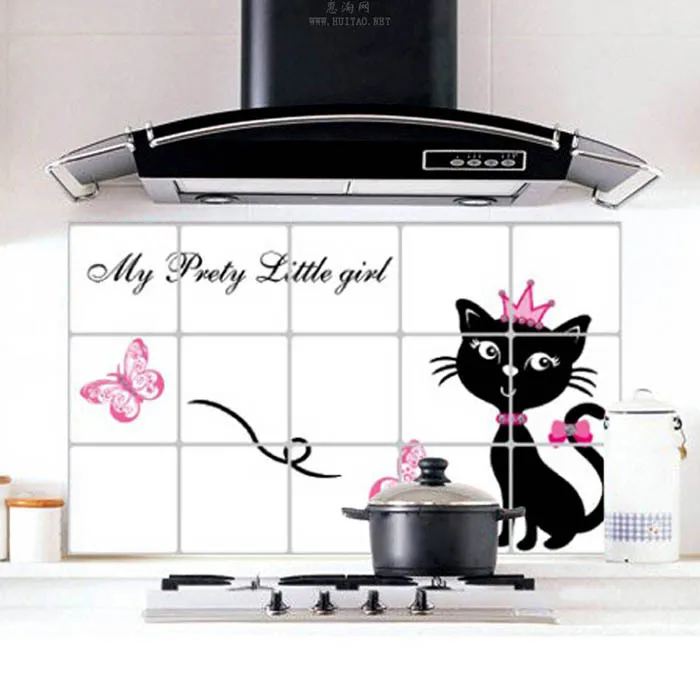 

Quality aluminum foil oil pollution smoke tile kitchen cabinet decoration stickers e7893