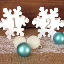 Пользовательский номер Снежинка Свадебные таблички вино стекло эскорт день рождения помолвка пустой приём стол номер карточки с именем