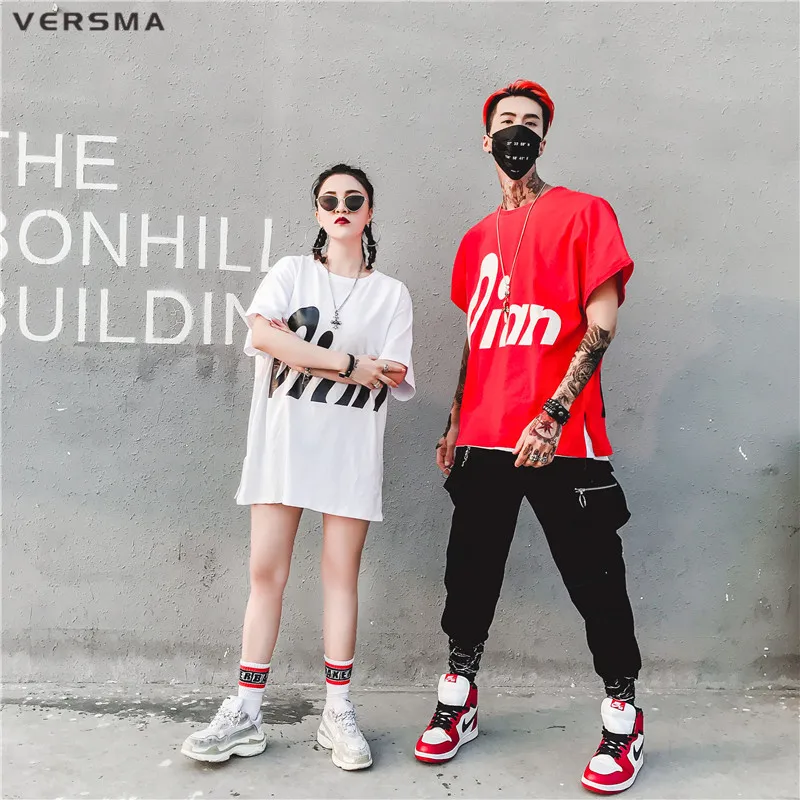 VERSMA, корейский стиль, Harajuku Ulzzang INS, принт, парные футболки для мужчин и женщин, летняя уличная одежда в стиле хип-хоп, большие размеры, унисекс, футболка для мужчин