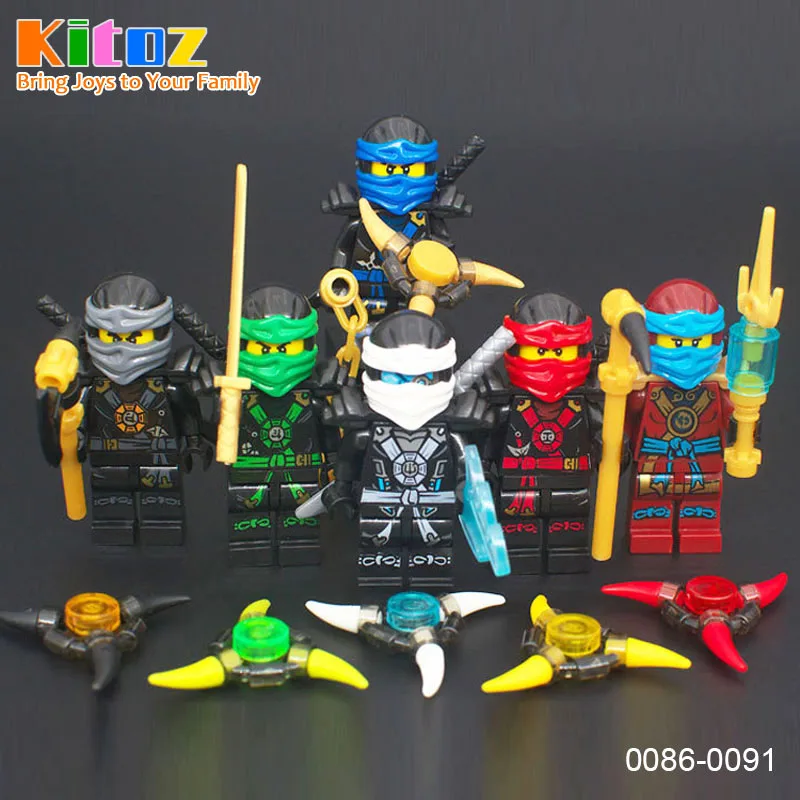 

Kitoz Sky Ninja Kai Jan Zane Nya Lloyd Cole Figure with Aeroblade Swords Building Block Toy Decool compatible with lego