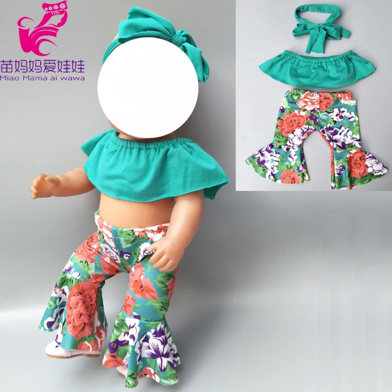 

doll clothes for 43cm born baby doll clothes one shoulder Flares pants boot cut long trousers for 18" girl doll fashion clothes